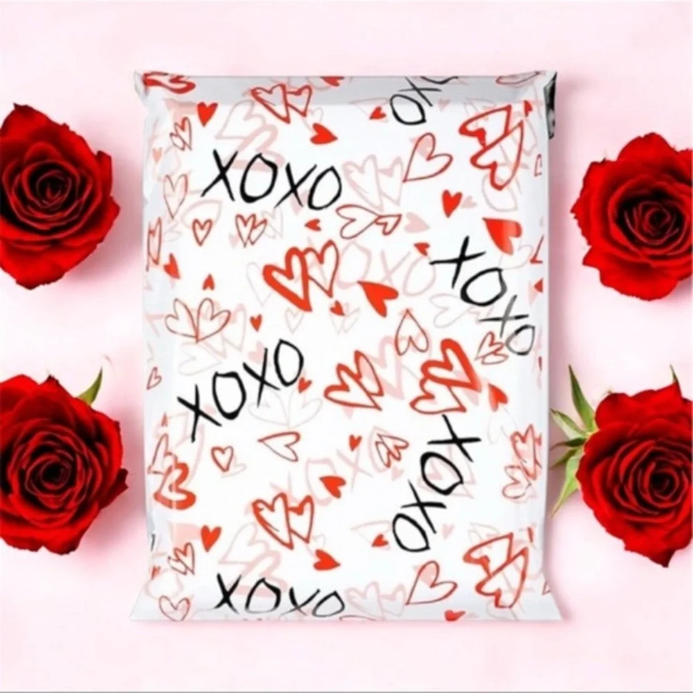 (10) 10x13 Valentines Roses Poly Mailers